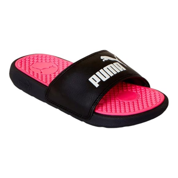 PUMA Cool Cat JR Sport Slides Black/Knock Out Pink - Picture 3 of 9